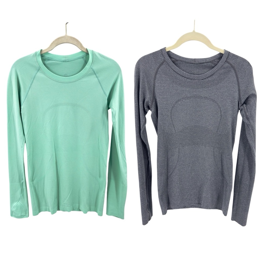 Lululemon Swiftly Tech Long Sleeve Top LOT Women Size 6 Stretch Gym Yoga Running